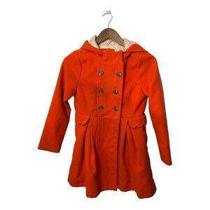 Cat & Jack Girls Orange Hooded Peacoat Dress Coat Size 10/12